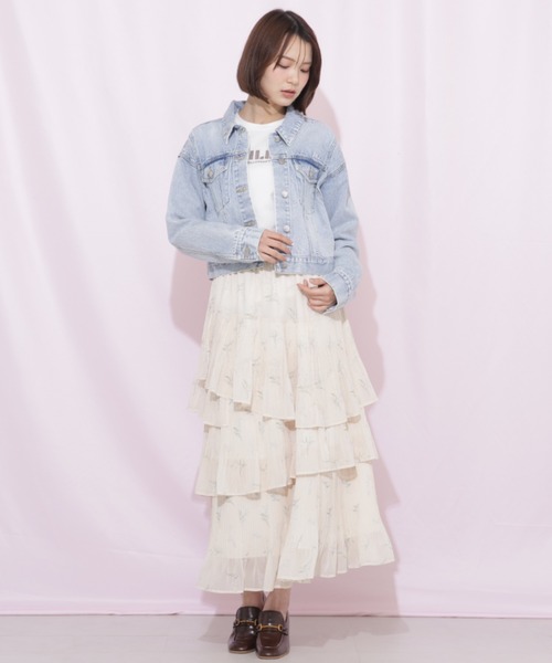 JILL by JILL STUART(ジルバイジルスチュアート)の「プリーツランダムティアードスカート(スカート・レディース・ベージュ系その他/ホワイト/グリーン系その他・FREE)」の9枚目の写真