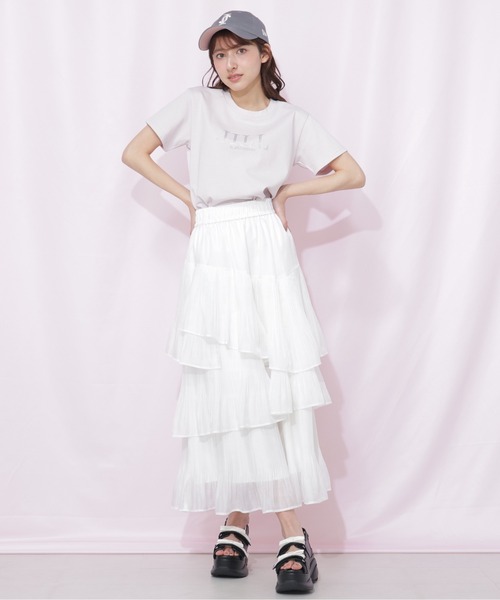 JILL by JILL STUART(ジルバイジルスチュアート)の「プリーツランダムティアードスカート(スカート・レディース・ベージュ系その他/ホワイト/グリーン系その他・FREE)」の21枚目の写真
