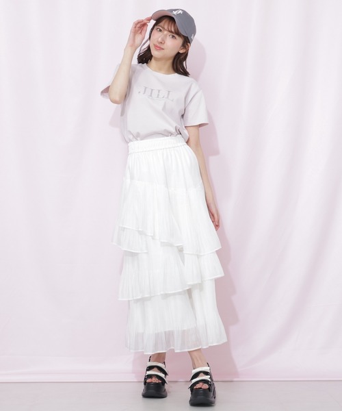 JILL by JILL STUART(ジルバイジルスチュアート)の「プリーツランダムティアードスカート(スカート・レディース・ベージュ系その他/ホワイト/グリーン系その他・FREE)」の22枚目の写真