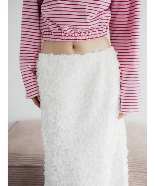 Katrin TOKYO（カトリーントーキョー）の「cropped long tee（Tシャツ/カットソー・レディース・ホワイト/ピンク系/グレー系・FREE/XS）」の9枚目の写真