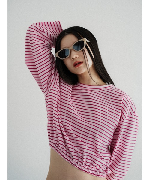 Katrin TOKYO（カトリーントーキョー）の「cropped long tee（Tシャツ/カットソー・レディース・ホワイト/ピンク系/グレー系・FREE/XS）」の12枚目の写真