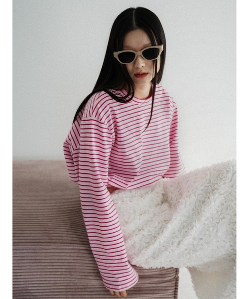 Katrin TOKYO（カトリーントーキョー）の「cropped long tee（Tシャツ/カットソー・レディース・ホワイト/ピンク系/グレー系・FREE/XS）」の14枚目の写真