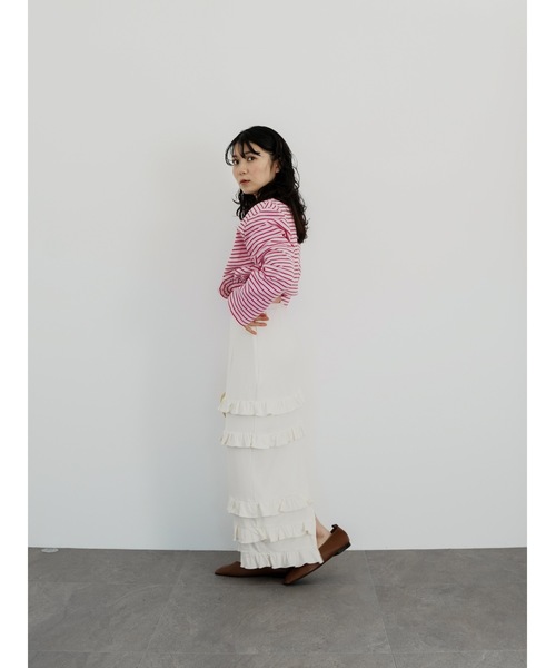 Katrin TOKYO（カトリーントーキョー）の「cropped long tee（Tシャツ/カットソー・レディース・ホワイト/ピンク系/グレー系・FREE/XS）」の20枚目の写真