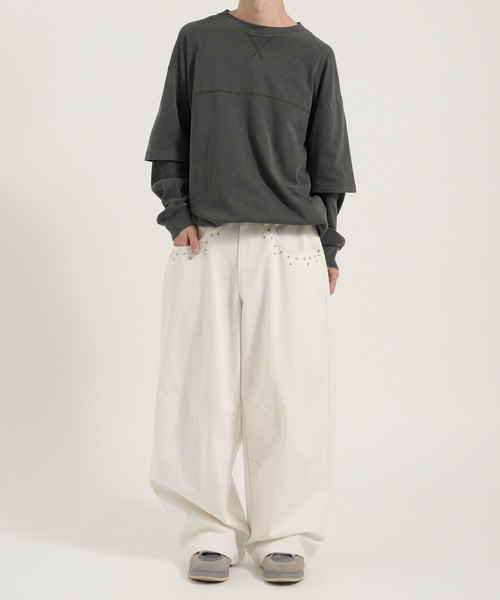 Perushu(ペルーシュ)の「Vintage like thermal layered longt/ヴィンテージライクサーマルレイヤードロンT(Tシャツ/カットソー・メンズ・チャコールグレー/ボルドー/ブラウン・LARGE/MEDIUM)」の20枚目の写真