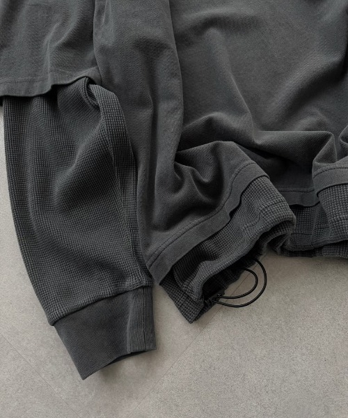 Perushu(ペルーシュ)の「Vintage like thermal layered longt/ヴィンテージライクサーマルレイヤードロンT(Tシャツ/カットソー・メンズ・チャコールグレー/ボルドー/ブラウン・LARGE/MEDIUM)」の21枚目の写真