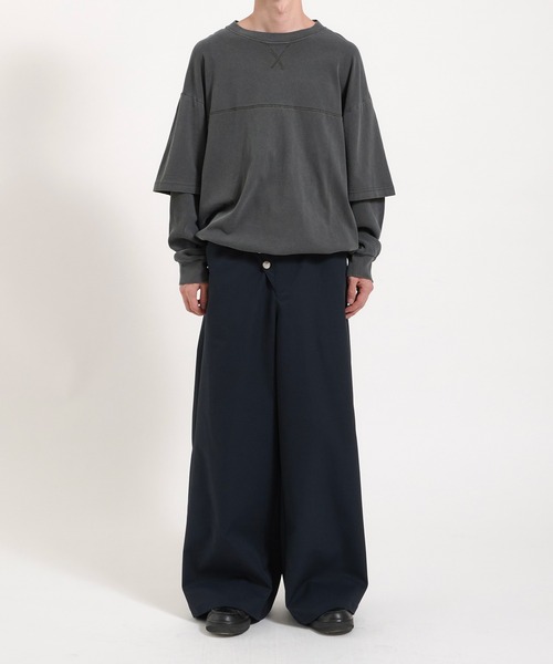 Perushu(ペルーシュ)の「Vintage like thermal layered longt/ヴィンテージライクサーマルレイヤードロンT(Tシャツ/カットソー・メンズ・チャコールグレー/ボルドー/ブラウン・LARGE/MEDIUM)」の16枚目の写真