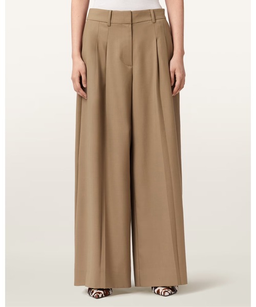 ALLSAINTS(オールセインツ)の「POPPY WIDE LEG PLEATED TROUSERS | POPPY ワイド レッグ プリーツ トラウザー(スラックス・レディース・ブラウン系その他・4/6/8)」の4枚目の写真