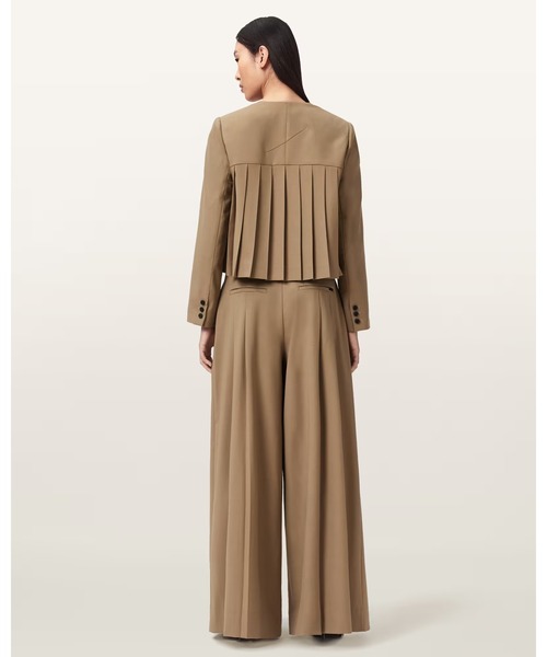 ALLSAINTS(オールセインツ)の「POPPY WIDE LEG PLEATED TROUSERS | POPPY ワイド レッグ プリーツ トラウザー(スラックス・レディース・ブラウン系その他・4/6/8)」の7枚目の写真