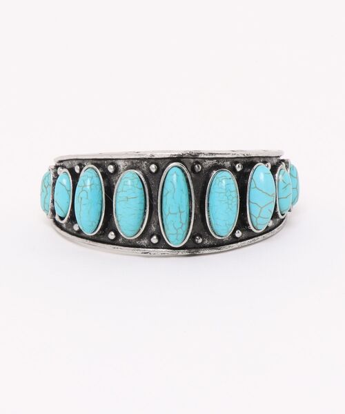 SPINNS（スピンズ）の「オーバルストーンバングル/ターコイズライク（バングル/リストバンド・メンズ・A・ONESIZE）」の3枚目の写真