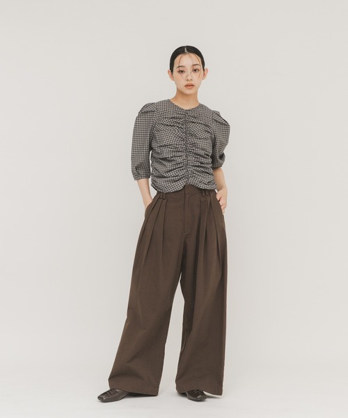 KBF（ケイビーエフ）の「フロントギャザーコンパクトブラウス（シャツ/ブラウス・レディース・ホワイト系その他/ベージュ系その他/グレー系その他・ONE）」の14枚目の写真