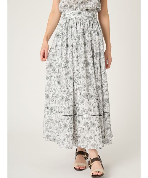 FRAY I.D（フレイアイディー）の「【LIBERTY×FRAY I.D】ギャザーフレアスカート（スカート・レディース・イエロー/アイボリー/ブルー・1/0）」の4枚目の写真