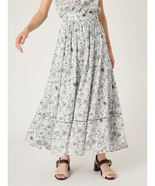 FRAY I.D（フレイアイディー）の「【LIBERTY×FRAY I.D】ギャザーフレアスカート（スカート・レディース・イエロー/アイボリー/ブルー・1/0）」の2枚目の写真