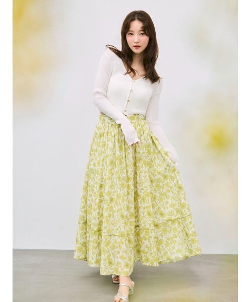 FRAY I.D（フレイアイディー）の「【LIBERTY×FRAY I.D】ギャザーフレアスカート（スカート・レディース・イエロー/アイボリー/ブルー・1/0）」の17枚目の写真