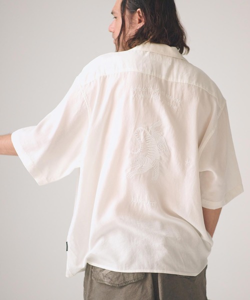 mhs2582-tiger embroidery short sleeve shirt ショートスリーブシャツ