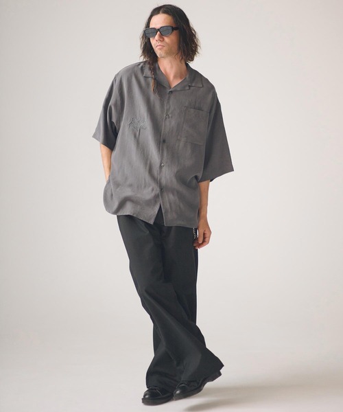 ADAM PATEK(アダムパテック)の「mhs2582-tiger embroidery short sleeve shirt ショートスリーブシャツ(AP2615033)(シャツ/ブラウス・メンズ・ブラック/ピンク/ホワイト・2/1)」の8枚目の写真