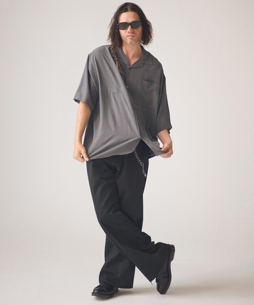 ADAM PATEK(アダムパテック)の「mhs2582-tiger embroidery short sleeve shirt ショートスリーブシャツ(AP2615033)(シャツ/ブラウス・メンズ・ブラック/ピンク/ホワイト・2/1)」の9枚目の写真