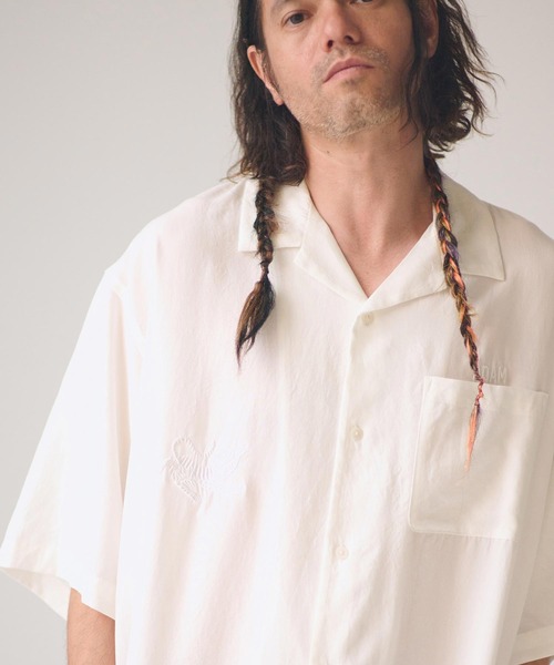 ADAM PATEK(アダムパテック)の「mhs2582-tiger embroidery short sleeve shirt ショートスリーブシャツ(AP2615033)(シャツ/ブラウス・メンズ・ブラック/ピンク/ホワイト・2/1)」の13枚目の写真