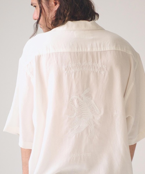 ADAM PATEK(アダムパテック)の「mhs2582-tiger embroidery short sleeve shirt ショートスリーブシャツ(AP2615033)(シャツ/ブラウス・メンズ・ブラック/ピンク/ホワイト・2/1)」の14枚目の写真