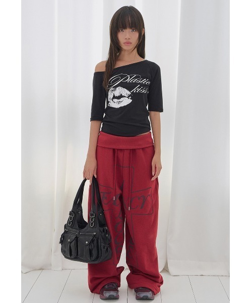 FANCY CLUB（ファンシークラブ）の「A'GEM/9 × .kom 『FANCY CLUB/ファンシークラブ』PLASTIC KISS ONE-SHOULDER TOP/プラスチックキスワンショルダートップス（Tシャツ/カットソー・レディース・ブラック/ライトブルー/ネイビー/ライトグリーン・FREE）」の9枚目の写真