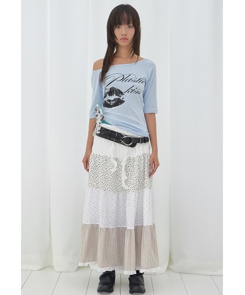FANCY CLUB（ファンシークラブ）の「A'GEM/9 × .kom 『FANCY CLUB/ファンシークラブ』PLASTIC KISS ONE-SHOULDER TOP/プラスチックキスワンショルダートップス（Tシャツ/カットソー・レディース・ブラック/ライトブルー/ネイビー/ライトグリーン・FREE）」の14枚目の写真