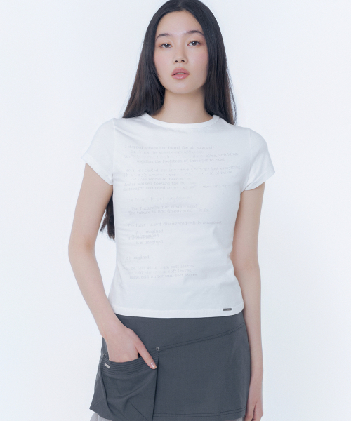Miseki SEOUL(ミセキソウル)の「Blur quote short sleeve WHITE(Tシャツ/カットソー・レディース・その他・1/2)」の1枚目の写真