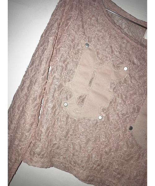 THEAIRTOWN(ジエアタウン)の「patch lace crop top(Tシャツ/カットソー・レディース・ピンク/ブラック/ホワイト・FREE)」の21枚目の写真