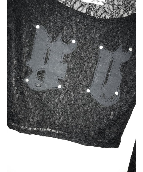 THEAIRTOWN(ジエアタウン)の「patch lace crop top(Tシャツ/カットソー・レディース・ピンク/ブラック/ホワイト・FREE)」の17枚目の写真