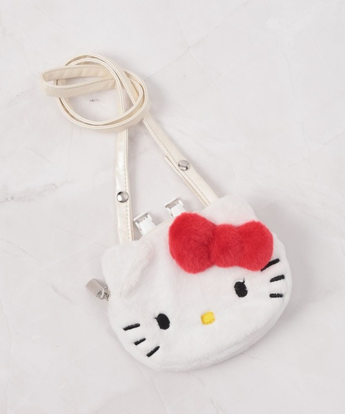 repipi armario(レピピ アルマリオ)の「【HELLO KITTY】【10C REPIPI】ポケットポーチ(ポーチ・キッズ・ホワイト/ブラック・ONESIZE)」の3枚目の写真