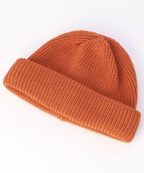 RACAL（ラカル）の「Racal/ラカル 別注 綿麻 RollKnit CAP（ニットキャップ/ビーニー・メンズ・オレンジ/ベージュ/グレー/ブラック/グリーン・ONE SIZE）」の5枚目の写真