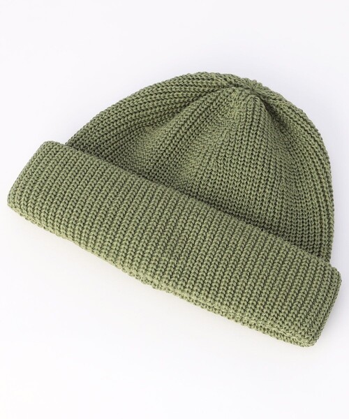 RACAL（ラカル）の「Racal/ラカル 別注 綿麻 RollKnit CAP（ニットキャップ/ビーニー・メンズ・オレンジ/ベージュ/グレー/ブラック/グリーン・ONE SIZE）」の4枚目の写真