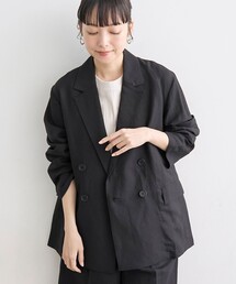 coen | 【接触冷感】リネンレーヨンテーラードジャケット(インフルエンサー紹介アイテム)(テーラードジャケット)