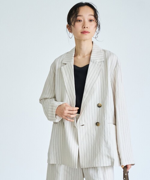 coen(コーエン)の「【接触冷感】リネンレーヨンテーラードジャケット(インフルエンサー紹介アイテム)(テーラードジャケット・レディース・ブラック/その他1・M/L)」の22枚目の写真