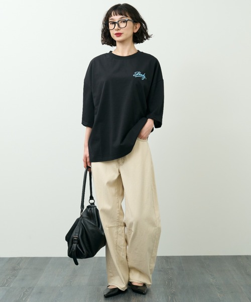 A.D.C.L.(エーディーシーエル)の「後デニムパッチプリント オーバーサイズTシャツ(Tシャツ/カットソー・レディース・ブラック/ホワイト・L/M)」の19枚目の写真