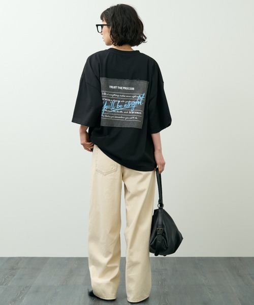 A.D.C.L.(エーディーシーエル)の「後デニムパッチプリント オーバーサイズTシャツ(Tシャツ/カットソー・レディース・ブラック/ホワイト・L/M)」の22枚目の写真