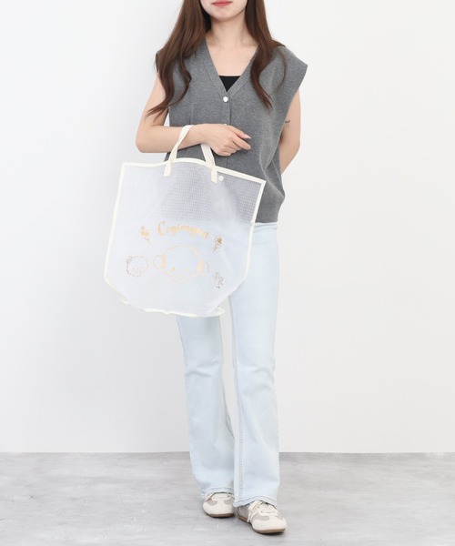 sanrio(サンリオ)の「サンリオ メッシュバスケット(トートバッグ・レディース・ベージュ/ライトブルー・ONE SIZE)」の4枚目の写真