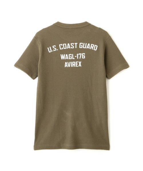 AVIREX(アヴィレックス)の「MINI WAFFLE T-SHIRT ”U.S.COAST GUARD” / ミニワッフル Tシャツ ユーエス コーストガード / AVIREX / アヴィレックス(Tシャツ/カットソー・メンズ・オフホワイト/オリーブ/ブラック/オレンジ・X-LARGE/MEDIUM/LARGE/SMALL)」の1枚目の写真