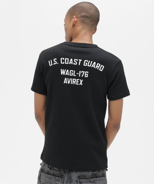 AVIREX(アヴィレックス)の「MINI WAFFLE T-SHIRT ”U.S.COAST GUARD” / ミニワッフル Tシャツ ユーエス コーストガード / AVIREX / アヴィレックス(Tシャツ/カットソー・メンズ・オフホワイト/オリーブ/ブラック/オレンジ・X-LARGE/MEDIUM/LARGE/SMALL)」の8枚目の写真