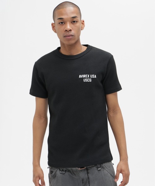 AVIREX(アヴィレックス)の「MINI WAFFLE T-SHIRT ”U.S.COAST GUARD” / ミニワッフル Tシャツ ユーエス コーストガード / AVIREX / アヴィレックス(Tシャツ/カットソー・メンズ・オフホワイト/オリーブ/ブラック/オレンジ・X-LARGE/MEDIUM/LARGE/SMALL)」の9枚目の写真
