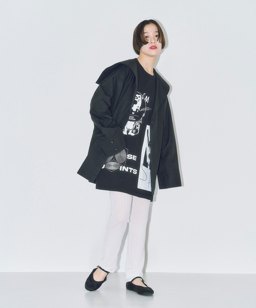 CITYSHOP（シティーショップ）の「SAILOR COLLAR シャツ（シャツ/ブラウス・レディース・ブラック/ホワイト・FREE）」の9枚目の写真