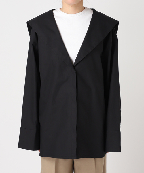 CITYSHOP（シティーショップ）の「SAILOR COLLAR シャツ（シャツ/ブラウス・レディース・ブラック/ホワイト・FREE）」の11枚目の写真