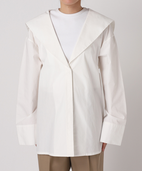CITYSHOP(シティーショップ)の「SAILOR COLLAR シャツ(シャツ/ブラウス・レディース・ブラック/ホワイト・FREE)」の11枚目の写真