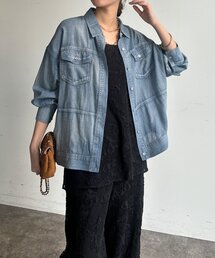 【WEB限定】シアーデニムブルゾンシャツ