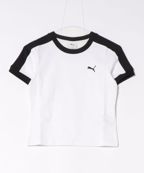 PUMA(プーマ)の「PUMA ウェア プーマウェア W T7 SLIM TEE ショートスリーブ 633952 02WH(Tシャツ/カットソー・レディース・ホワイト・LARGE/MEDIUM/SMALL)」の1枚目の写真