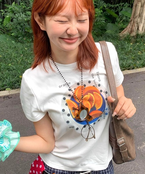 SHEENA(シーナ)の「フルーツプリントコンパクトTシャツ(Tシャツ/カットソー・レディース・ホワイト・M)」の10枚目の写真