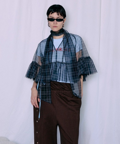MAISON SPECIAL(メゾンスペシャル)の「Multiway Sheer Top/マルチウェイシアートップ(シャツ/ブラウス・レディース・グリーン/ベージュ/ブラック・FREE)」の11枚目の写真