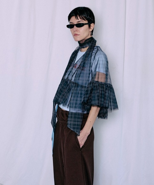 MAISON SPECIAL(メゾンスペシャル)の「Multiway Sheer Top/マルチウェイシアートップ(シャツ/ブラウス・レディース・グリーン/ベージュ/ブラック・FREE)」の12枚目の写真