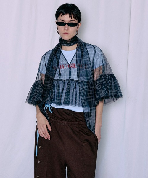 MAISON SPECIAL(メゾンスペシャル)の「Multiway Sheer Top/マルチウェイシアートップ(シャツ/ブラウス・レディース・グリーン/ベージュ/ブラック・FREE)」の13枚目の写真