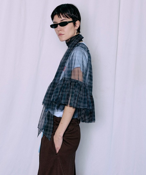 MAISON SPECIAL(メゾンスペシャル)の「Multiway Sheer Top/マルチウェイシアートップ(シャツ/ブラウス・レディース・グリーン/ベージュ/ブラック・FREE)」の14枚目の写真