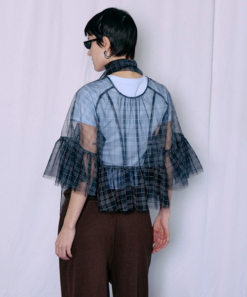 MAISON SPECIAL(メゾンスペシャル)の「Multiway Sheer Top/マルチウェイシアートップ(シャツ/ブラウス・レディース・グリーン/ベージュ/ブラック・FREE)」の15枚目の写真