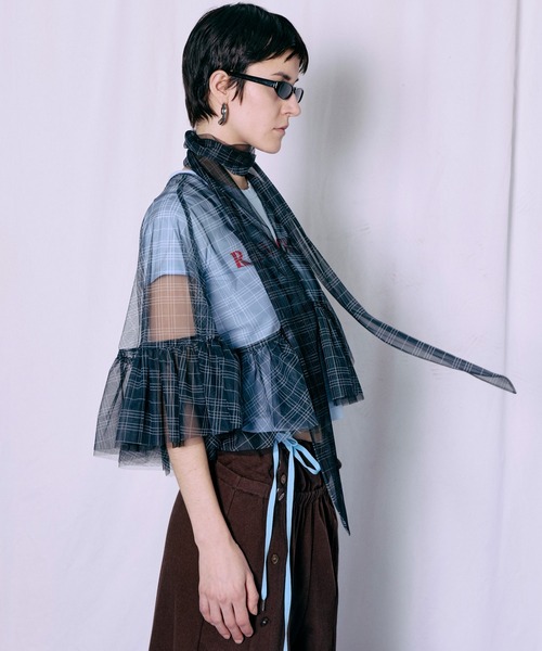MAISON SPECIAL(メゾンスペシャル)の「Multiway Sheer Top/マルチウェイシアートップ(シャツ/ブラウス・レディース・グリーン/ベージュ/ブラック・FREE)」の16枚目の写真